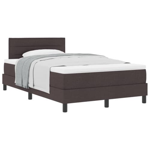 Box Spring Säng med Madrass Mörkbrun 120x190 cm Tyg