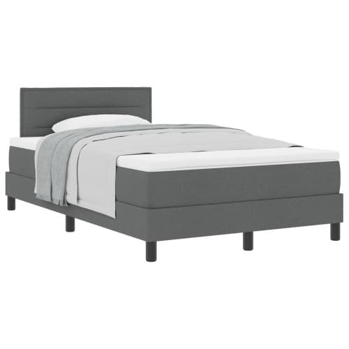 Boxspring Säng med Madrass Mörkgrå 120x190 cm Tyg