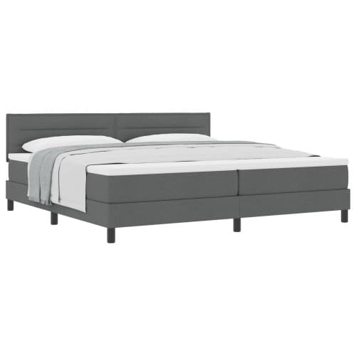 Boxspring säng med madrass mörkgrå 200x200 cm tyg