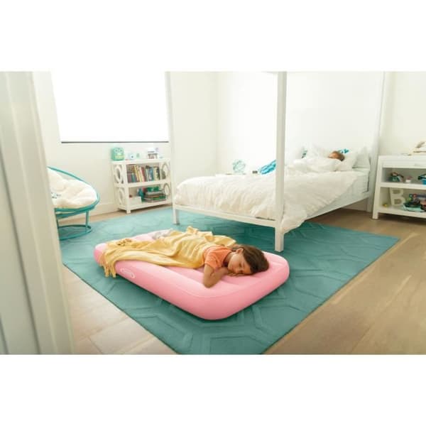INTEX uppblåsbar barnmadrass - Luftbädd för barn - Mjuk flockning - 80 x 160 cm