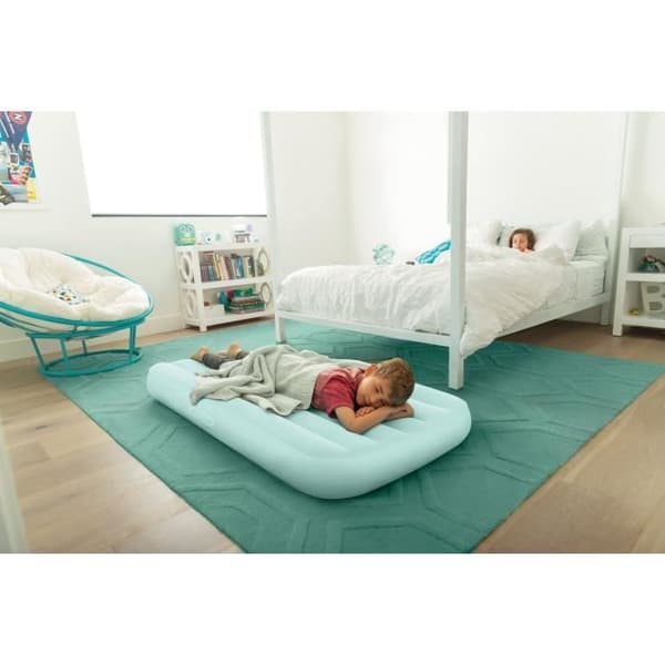 INTEX uppblåsbar barnmadrass - Luftbädd för barn - Mjuk flockning - 80 x 160 cm