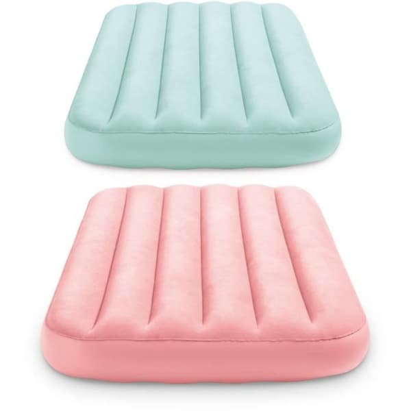 INTEX uppblåsbar barnmadrass - Luftbädd för barn - Mjuk flockning - 80 x 160 cm