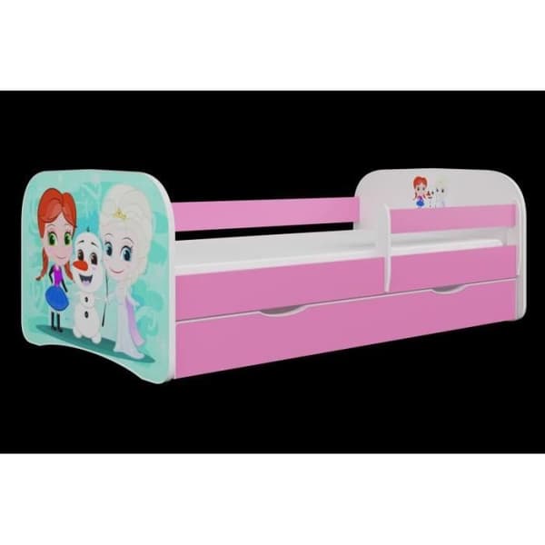 Kocot Kids Frozen rosa barnsäng med låda 80x160 - Lamell - Trä och spånskiva