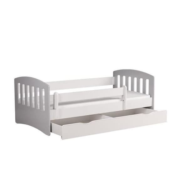 Säng - Kocot Kids - Classic 1 - Vit - 180x80 cm - Med låda och madrass