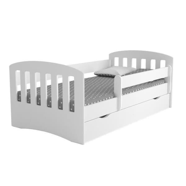 Säng - Kocot Kids - Classic 1 - Vit - 180x80 cm - Med låda och madrass