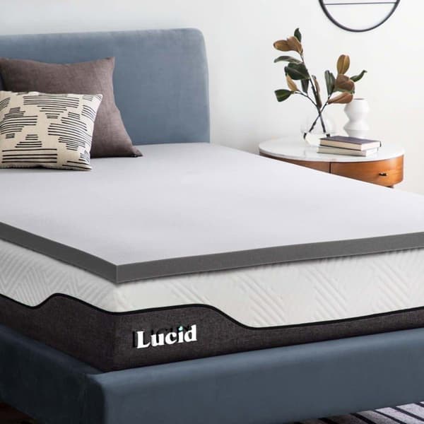 Lucid - LU5C121930BT-EU - 5 cm Memory Foam Övermadrass med Bambu Charcoal - Övermadrass 120 x 190 cm