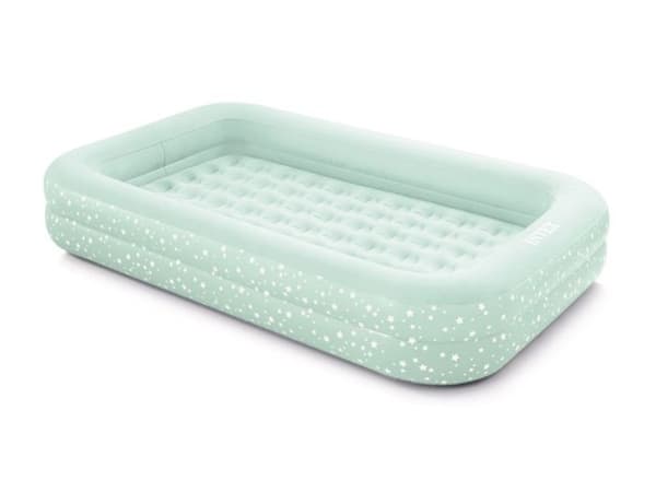 1 plats uppblåsbar barnmadrass + uppblåsare - Intex - Grön - Resesäng
