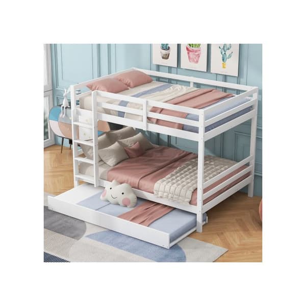 Överslafar 140*200cm, Barnsängar, Överslafar med utdragssäng, Höga räcken, Stabil trappa, Vita