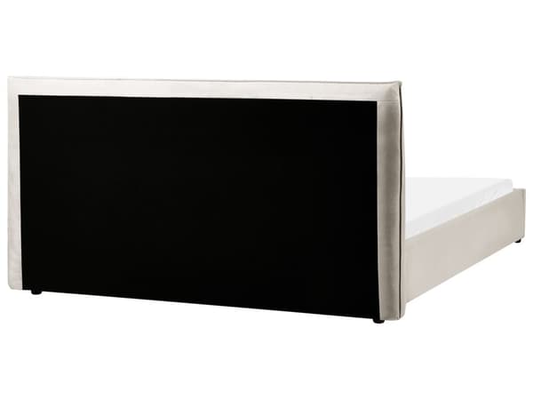 Seng Taupe Fløyel Polstring 180 x 200 cm Stor Klassisk Sengegavl Tre Lameller