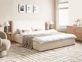 Miniatyrbilde 2 av 10: Seng Off-White Boucle Polstring 180 x 200 cm Stor Klassisk Sengegavl Tre Lameller