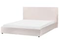 Miniatyrbilde 4 av 10: Seng Off-White Boucle Polstring 160 x 200 cm Stor Klassisk Sengegavl Tre Lameller