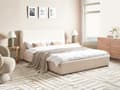 Miniatyrbilde 2 av 10: Seng Off-White Boucle Polstring 160 x 200 cm Stor Klassisk Sengegavl Tre Lameller