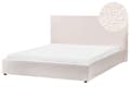 Miniatyrbilde 1 av 10: Seng Off-White Boucle Polstring 160 x 200 cm Stor Klassisk Sengegavl Tre Lameller