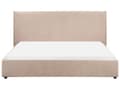 Miniatyrbilde 5 av 10: Seng Taupe Boucle Møbeltrekk 180 x 200 cm Stor Klassisk Sengegavl Tre Lameller