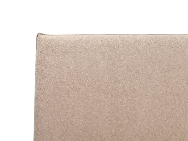 Seng Taupe Boucle Møbeltrekk 180 x 200 cm Stor Klassisk Sengegavl Tre Lameller