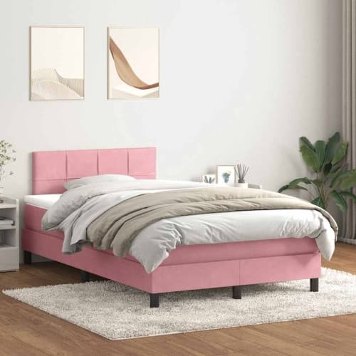 Ramsäng med madrass rosa 120x220 cm sammet