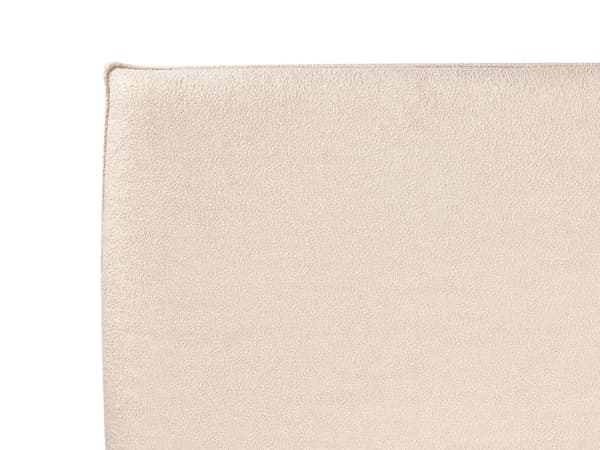 Seng Beige Boucle Polstring 180 x 200 cm Stor Klassisk Sengegavl med Tre Lameller