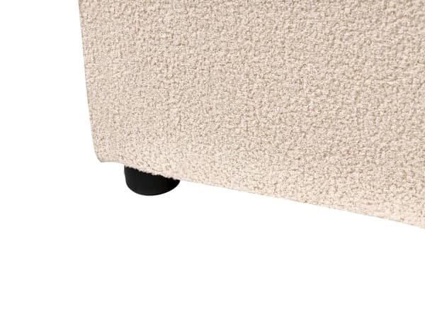 Seng Beige Boucle Polstring 180 x 200 cm Stor Klassisk Sengegavl med Tre Lameller