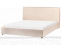 Miniatyrbilde 4 av 10: Seng Beige Boucle Polstring 160 x 200 cm Stor Klassisk Sengegavl med Tre Lameller