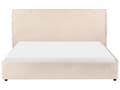 Miniatyrbilde 5 av 10: Seng Beige Boucle Polstring 160 x 200 cm Stor Klassisk Sengegavl med Tre Lameller