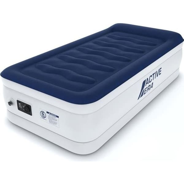 Active Era uppblåsbar madrass för 1 person, inbyggd elektrisk pump och kudde, utomhus och camping - 99 x 191 x 53 cm