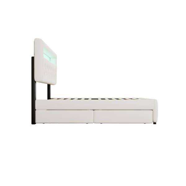 140*200 cm (90*190 cm) Kapitönerad säng, dubbelsäng, plattformsäng, vit