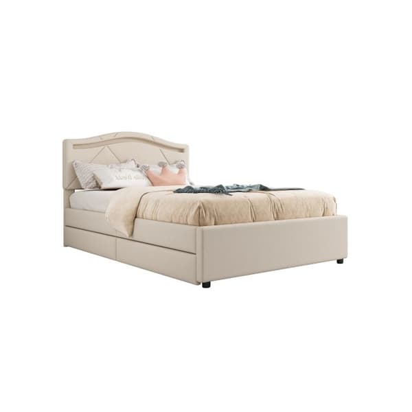Bäddsoffa, 90x200 cm, med ribbotten (utan madrass), fjärrkontroll för inomhusbelysning, beige