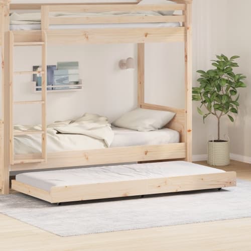 Sängram Naturlig Massivt Tall 90 x 200 cm Bärbar