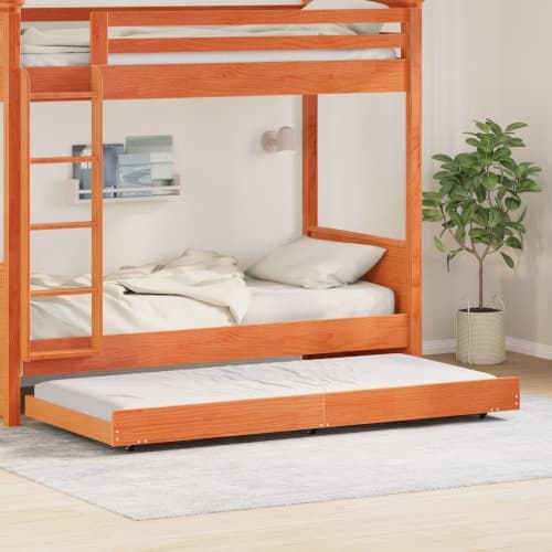 Sängram Vaxad Brun Solid Tall 90 x 200 cm Hållbar Sängram