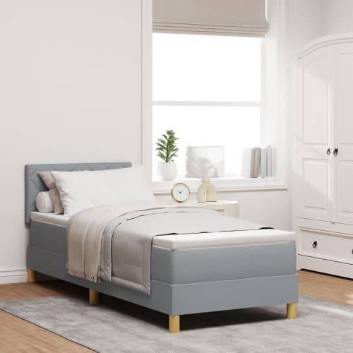 Boxspring säng med madrass Ljusgrå 80x200 cm Tyg