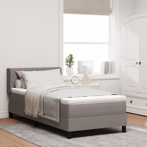 Bäddmadrass med sängram Taupe 90x200 cm Tyg