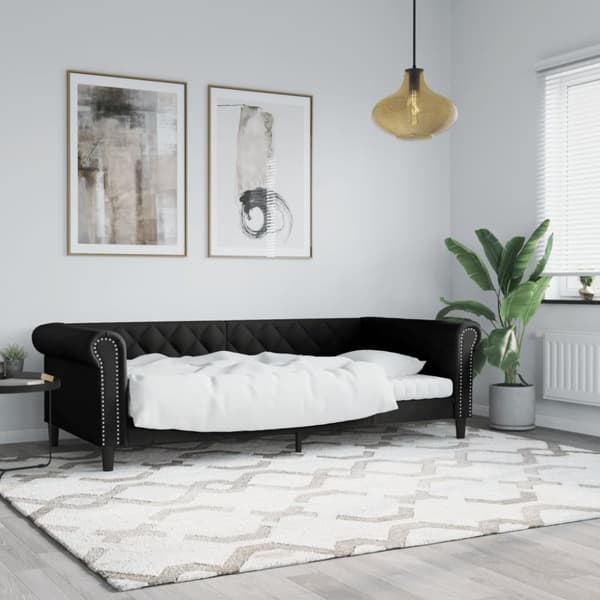 Dagbädd svart 90x200 cm konstläder