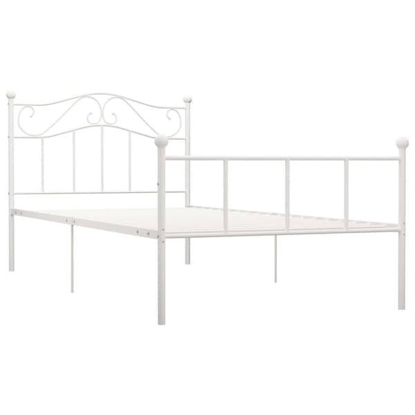 Sängram utan madrass vit metall 100x200 cm