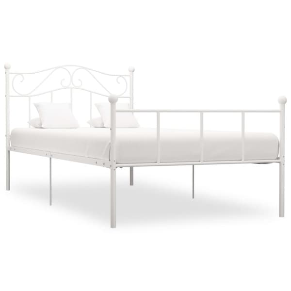 Sängram utan madrass vit metall 100x200 cm