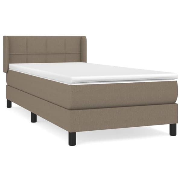 Ramsäng med madrass taupe 100x200 cm tyg