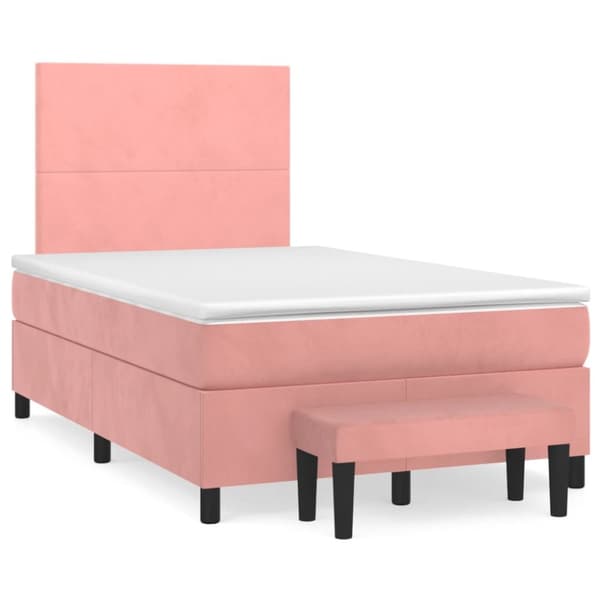 Ramsäng med madrass rosa 120x200 cm sammet