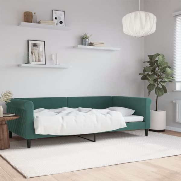Dagbädd mörkgrön 100x200 cm sammet