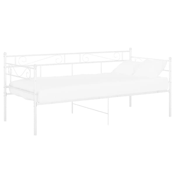 Sängram bäddsoffa vit metall 90x200 cm