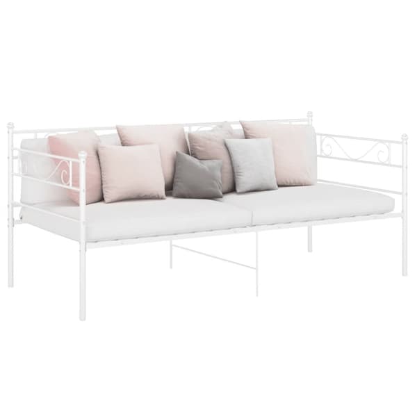 Sängram bäddsoffa vit metall 90x200 cm