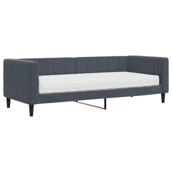 Dagbädd med madrass mörkgrå 80x200 cm sammet