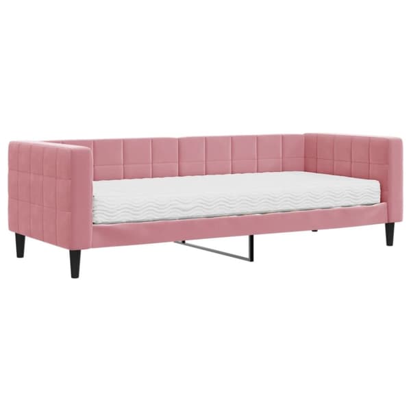 Dagbädd med madrass rosa 80x200 cm sammet