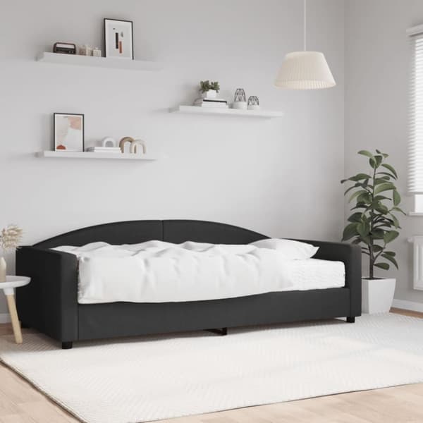 Dagbädd med madrass svart 100x200 cm tyg
