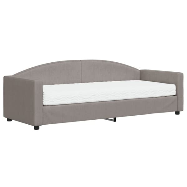 Dagbädd med madrass taupe 80x200 cm tyg