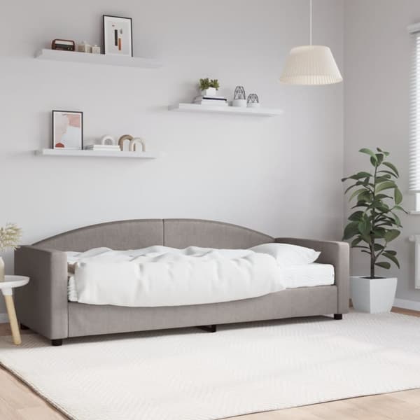 Dagbädd med madrass taupe 80x200 cm tyg