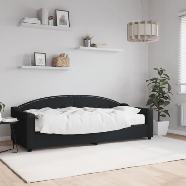 Dagbädd med madrass svart 80x200 cm tyg