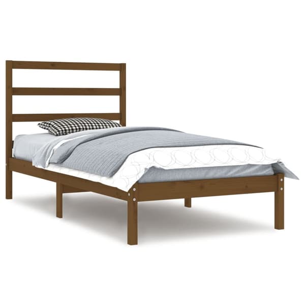 Sängram honungsbrun massiv furu 100x200 cm enkelsäng