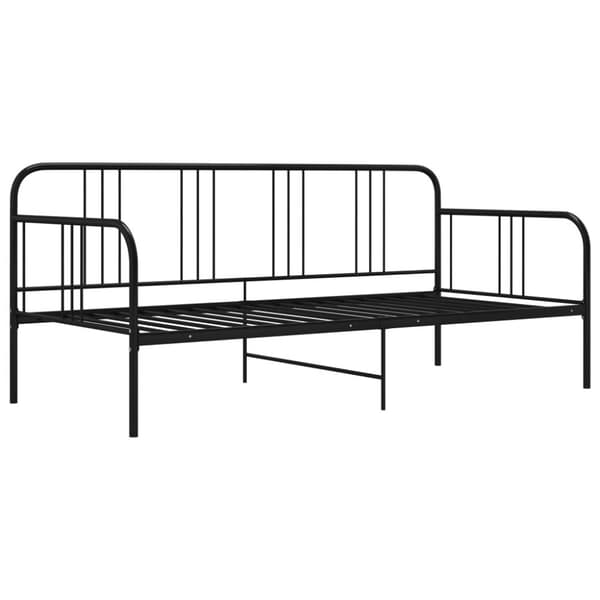 Sängram bäddsoffa svart metall 90x200 cm