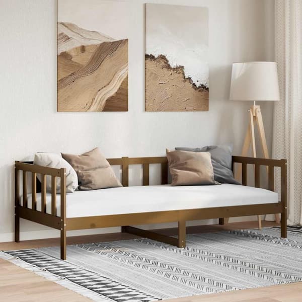 Dagbädd honungsbrun massiv furu 90x200 cm