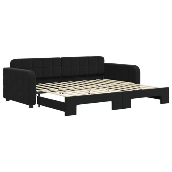 Dagbädd utdragbar svart 90x200 cm sammet