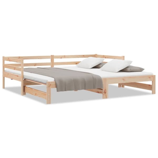 Utdragbar dagbädd 2x(90x190) cm massiv furu